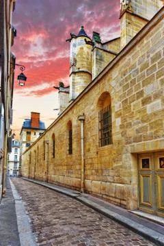 Medieval streets of Paris. Stock Photos