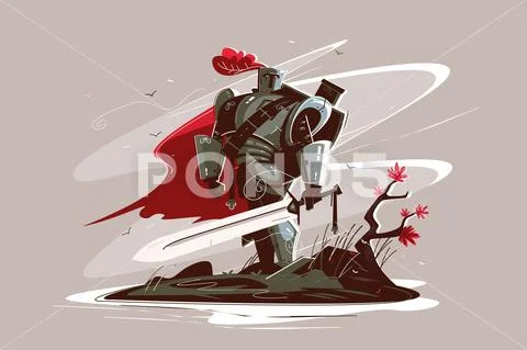 Medieval strong knight Stock Illustration