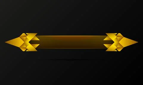 Medieval style golden lower third game ui title banner  for game development Stock Illustration
