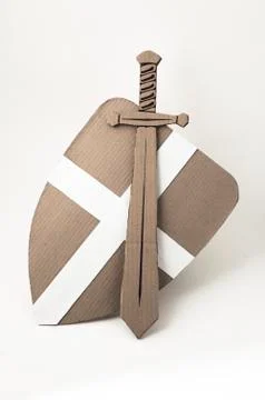Medieval sword and shield Stock Photos