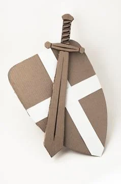 Medieval sword and shield Stock Photos