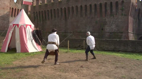 Medieval sword duel 01 Video stock 22980493