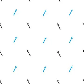 Medieval Sword Flat Vector Seamless Pattern Illustrazione stock