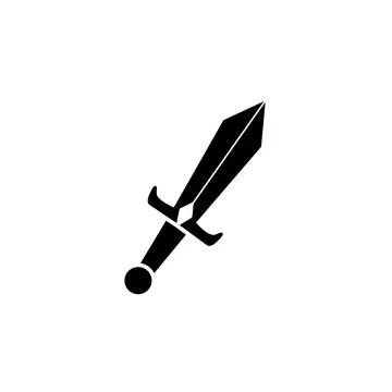 Medieval sword icon logo design Stock Illustration