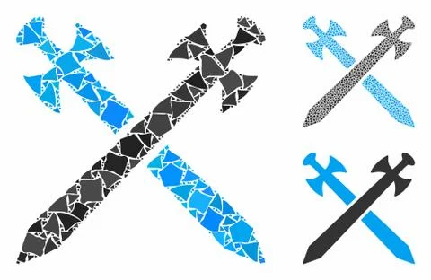 Medieval swords Composition Icon of Bumpy Items Stockillustratie
