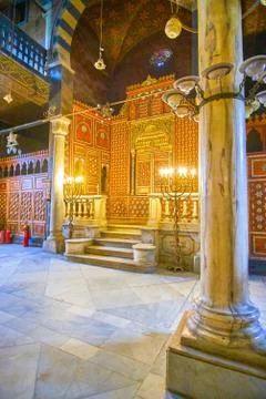 The medieval synagogue in Coptic Cairo, Egypt 库存照片