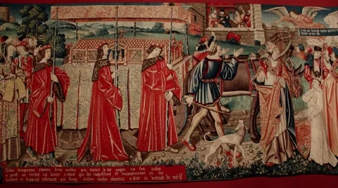 Medieval Tapestry 5 at at 29.9fps Stock-Footage 43668815