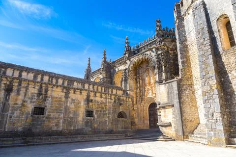 Medieval Templar castle in Tomar Stock Photos