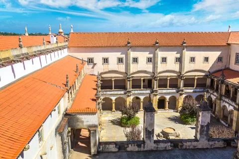 Medieval Templar castle in Tomar Stock Photos