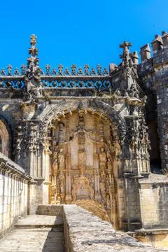 Medieval Templar castle in Tomar Stock Photos