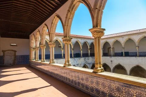 Medieval Templar castle in Tomar Stock Photos