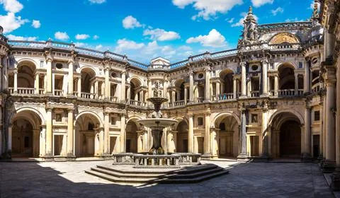 Medieval Templar castle in Tomar Stock Photos