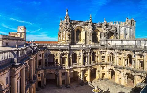 Medieval Templar castle in Tomar Stock Photos