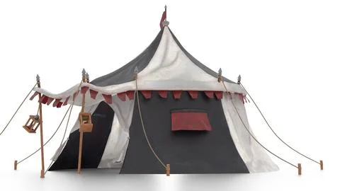 Medieval tent on white background Illustrazione stock