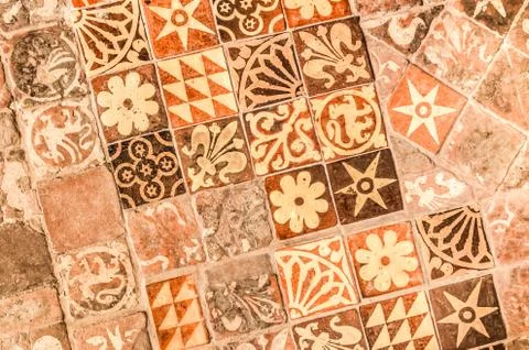 Medieval tiles Stock Photos