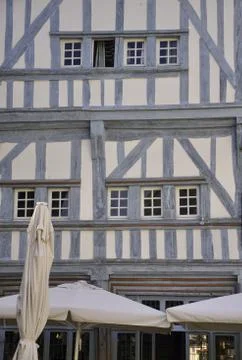 Medieval timber-framed building. Foto stock