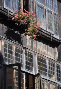 Medieval timber-framed building. Foto stock