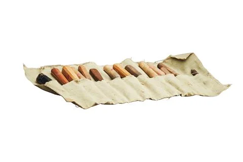 Medieval tools chisel set, isolated on a white background. Reconstruction of  Stock Photos