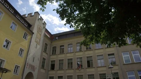 Medieval tower of Brunico Stock Footage 79684377