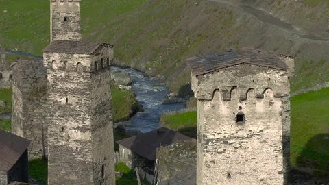 Medieval tower built for defensive purposes Stock Footage 70561289