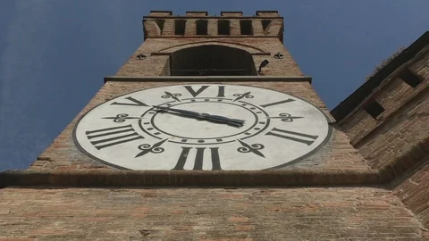 Medieval Tower with Clock Stock Footage 85568763