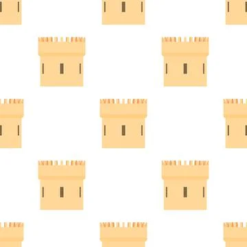 Medieval tower pattern seamless vector Stock Illustration