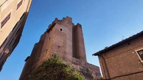 Medieval Tower Tor dei Conti in Rome, Italy Stock Footage 322656575