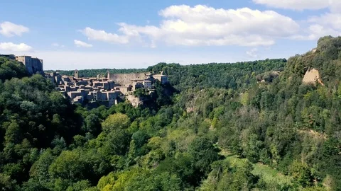 A medieval town between the hills Stock Footage 115048803