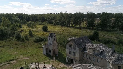 Medieval town. guildhall. cinema. sets 2018810181057002 Video stock 111980949