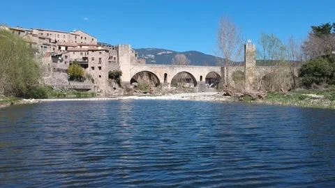 Medieval Town with river Stock Footage 172455162