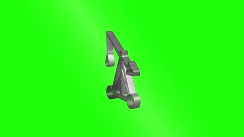 Medieval trebuchet rotating on green screen Stock Footage 319015276
