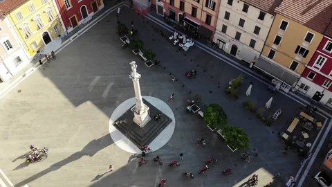 Medieval Tuscan square Stock Footage 114960979