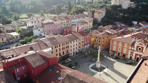 Medieval Tuscan square Stock Footage 114961075