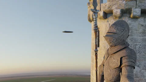 Medieval UFO Sighting Stock Footage 171737079