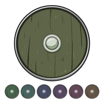 Medieval viking shield cartoon vector graphic 스톡 일러스트