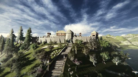 Medieval village Stock Footage 35225969