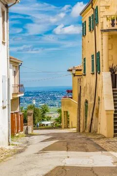 Medieval village of Romagna in Italy Stock Photos