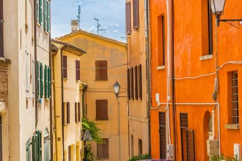 Medieval village of Romagna in Italy Stock Photos