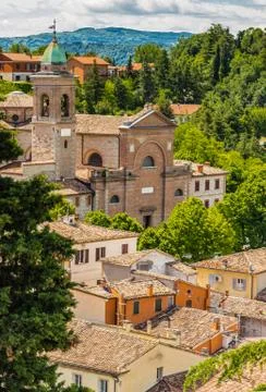 Medieval village of Romagna in Italy Stock Photos