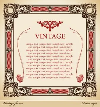 Medieval vintage frame Illustrazione stock