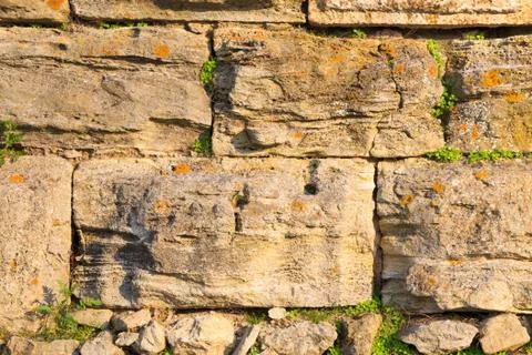 Medieval wall from an ancient fortress Stock Photos