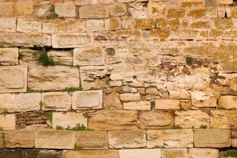 Medieval wall from an ancient fortress Foto stock