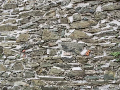 Medieval Wall, Stone Background Texture Stock Photos