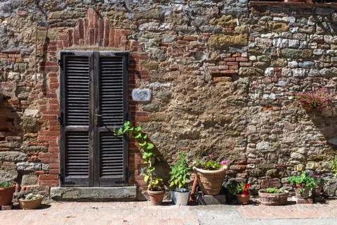 Medieval wall window Foto stock