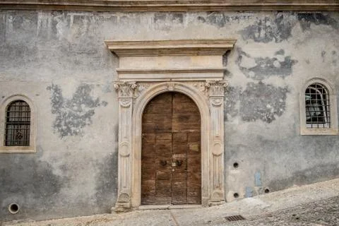 Medieval wall window Foto stock