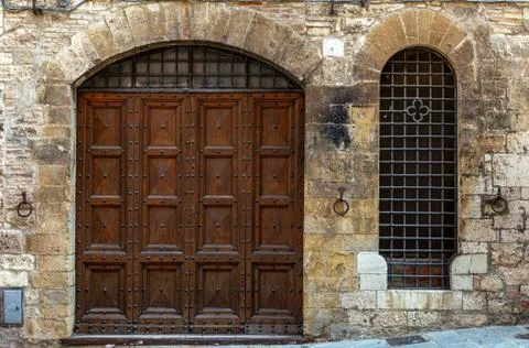 Medieval wall window 库存照片