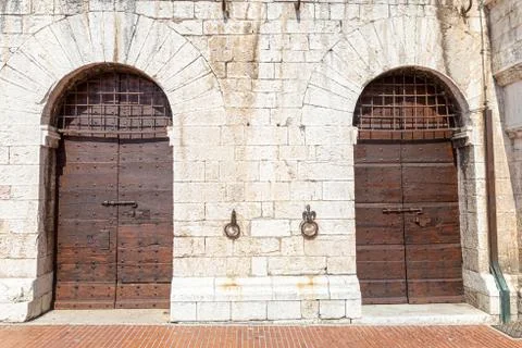 Medieval wall window Stock Photos