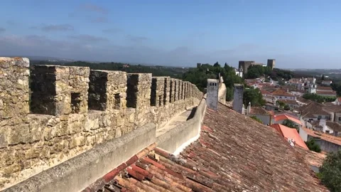 Medieval walls with town view Video stock 197472054