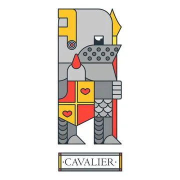 Medieval warrior with shield and spear. Stock Illustration