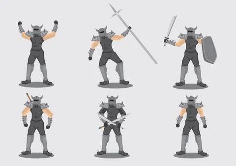 Medieval Warrior With Weapons Vector Character Design Illustration Stock Illustration